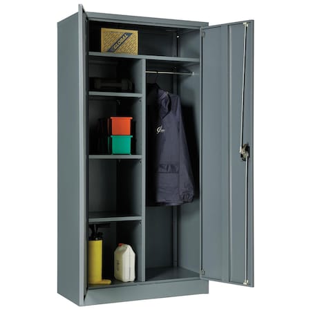 Global Industrial Combo Storage Cabinet, 72 in H, 36 in W, Gray 269879GY